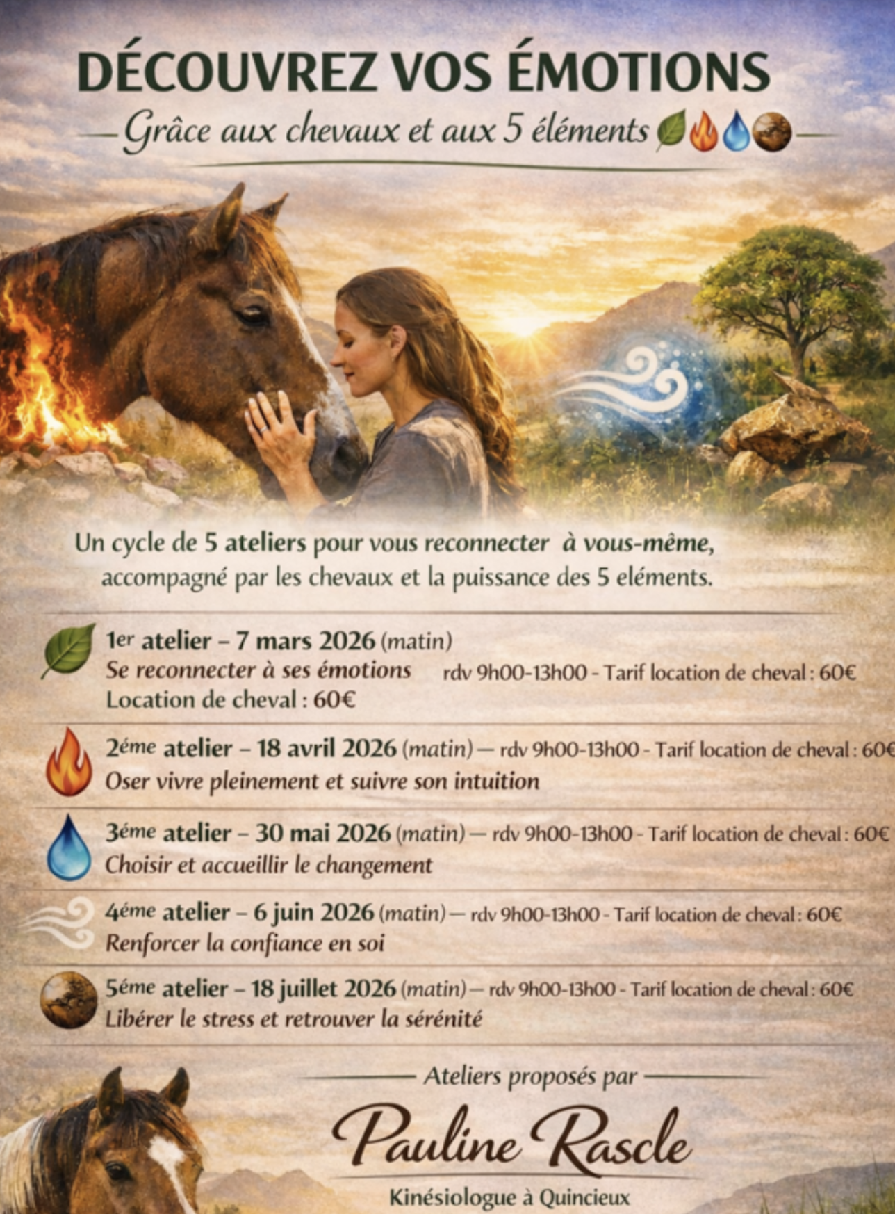 Découvrez vos émotions grâce aux chevaux et aux 5 éléments